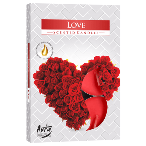 Σετ από 6 αρωματικά κεριά ρεσώ - Αγάπη (Love)  3.7x1,2cm  Χρόνος καύσης για κάθε κερί : 4 ώρες