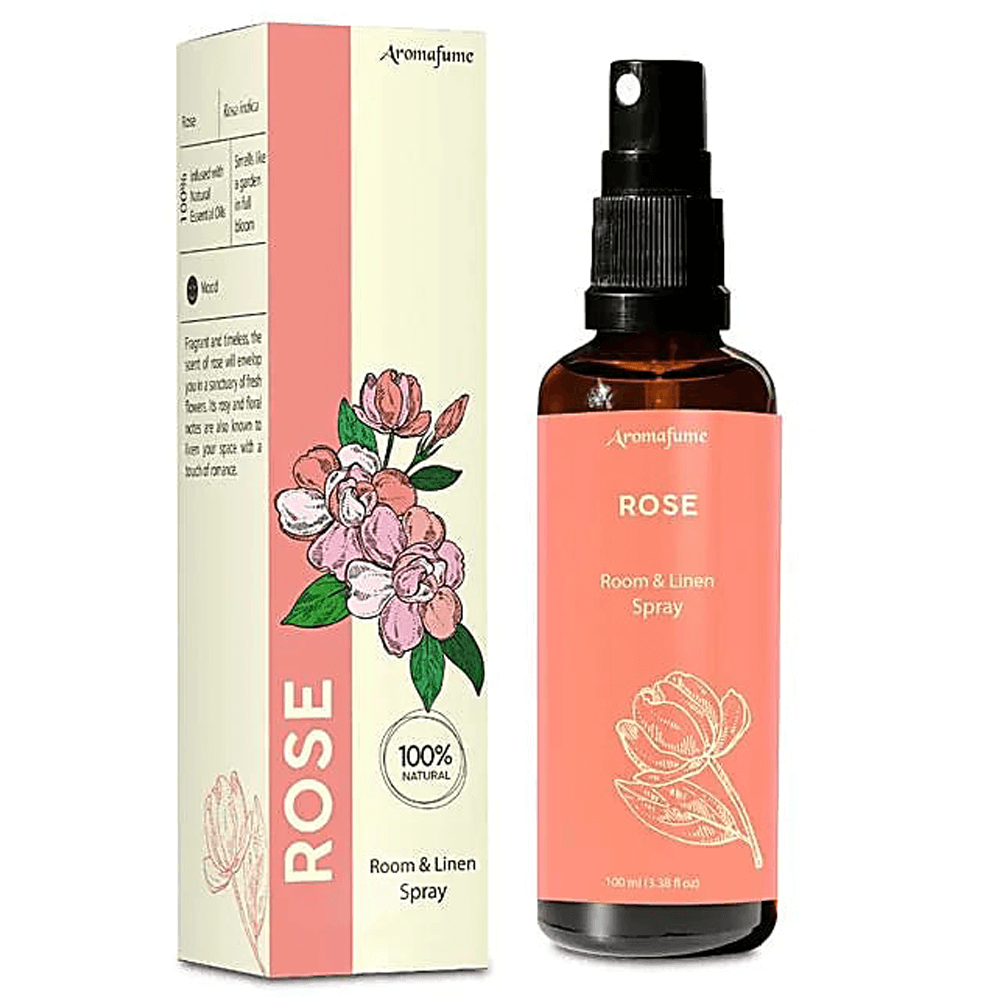 Room & Linen Spray - Φυσικό Σπρέι δωματίου “Rose” για καθαρισμό χώρου - καθαρισμός αύρας - με Αιθέριο Έλαιο Τριαντάφυλλου 100 ml - mykarma.gr