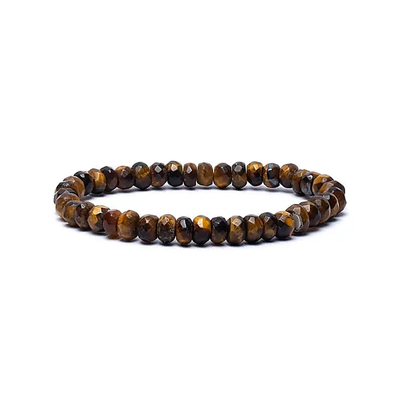 Βραχιόλι από Μάτι Τίγρη (Tiger Eye) ΑΑ ποιότητας - ελαστικό Χάντρες ± 5 mm - mykarma.gr