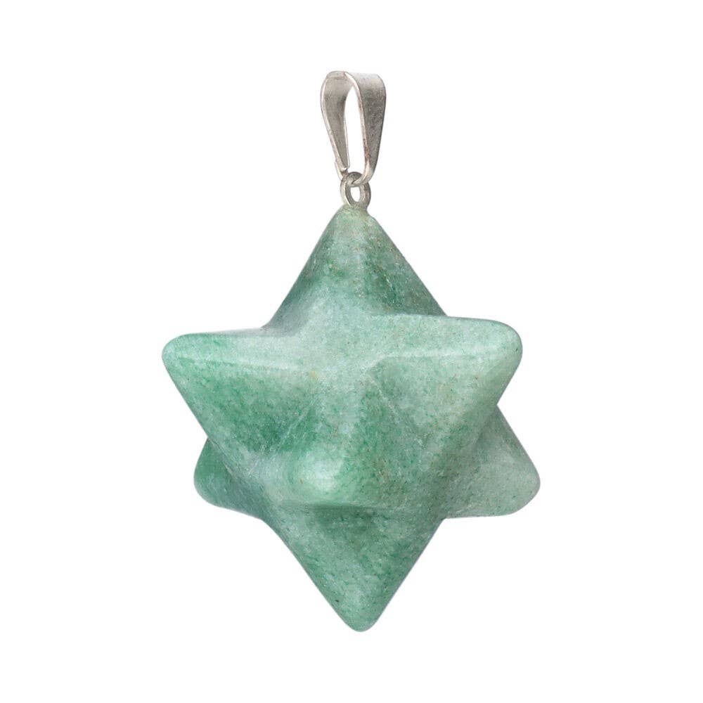 Μενταγιόν Αβεντουρίνη Μερκαμπά - Aventurine Merkaba Pendant Μέγεθος: 1.5 × 1.5 cm - mykarma.gr