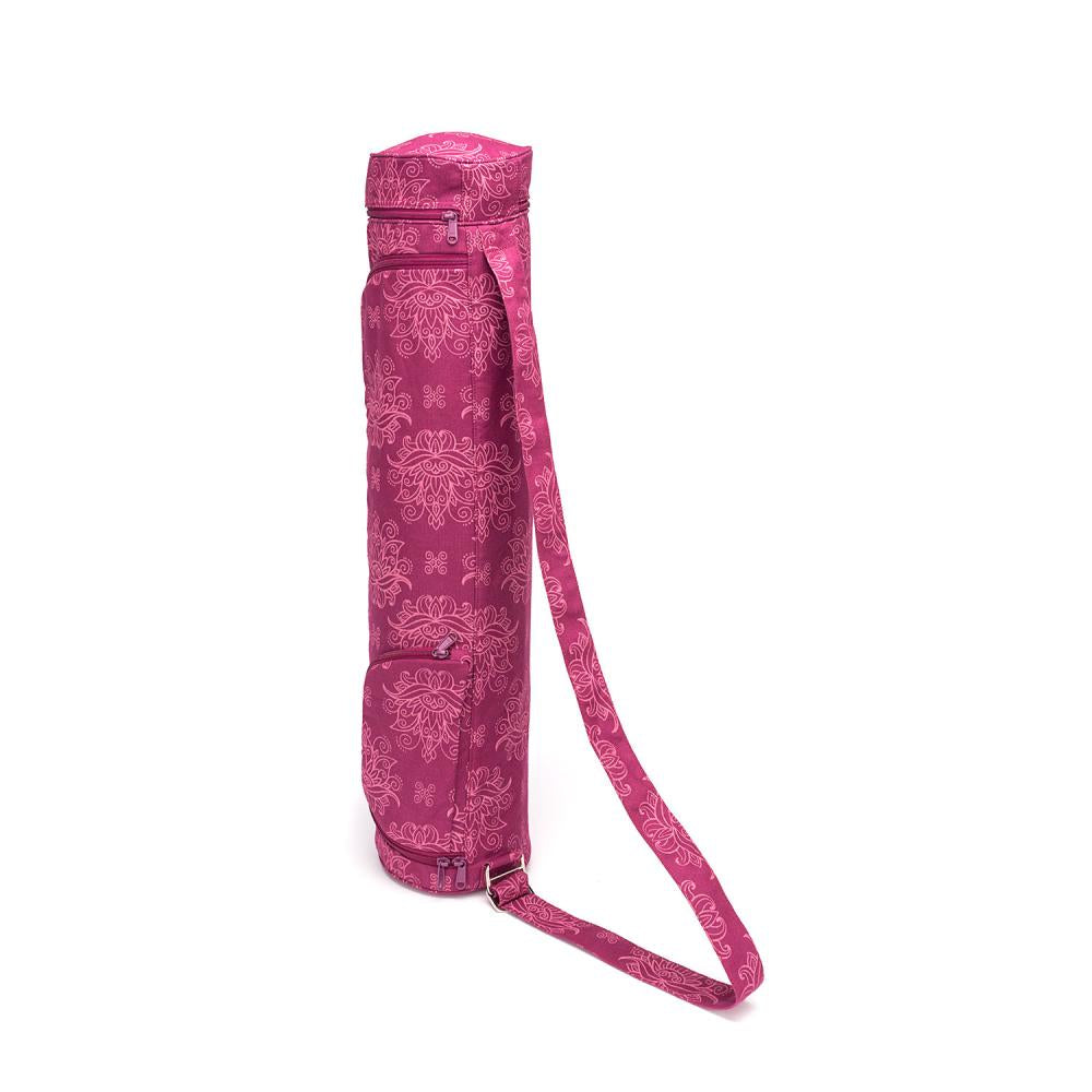 Bodhi Yoga Asana Mat Bag Maharaja - Τσάντα Μεταφοράς για στρώμα “Lotus” - βαμβάκι - berry Διαστάσεις 60 cm - mykarma.gr