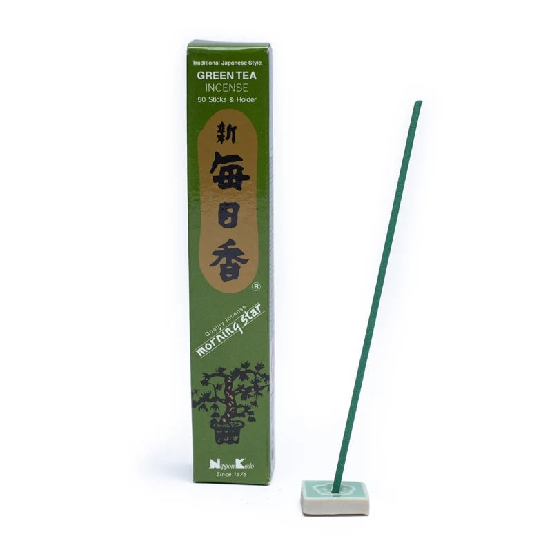 Ιαπωνικό Στικ - Morning Star  - Green Tea - Πράσινο Τσάι - 50 Στικ + Βάση Βάρος: 20 g Χρόνος καύσης για κάθε Στικ 25 λεπτά - mykarma.gr