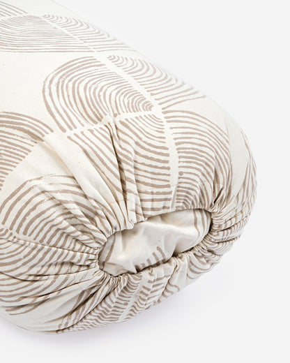 Lotuscrafts Restorative L μαξιλάρι Bolster - Wood Grain Light Taupe - κάλυμμα απο οργανικό βαμβάκι & γέμιση Καποκ μαλλί  Διαστάσεις: 72 × 30 x 20 εκ - mykarma.gr