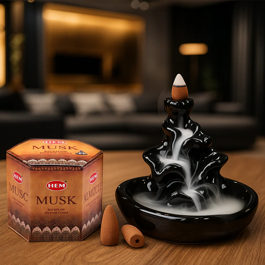 HEM backflow Κώνοι – Άρωμα Μόσχου Musk – 40 Κώνοι - mykarma.gr