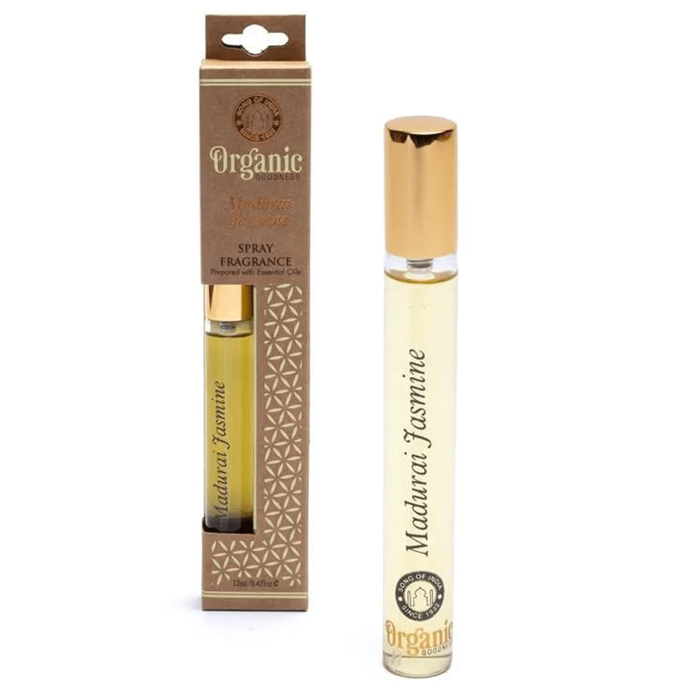 Φυσικά Αρώματα Organic Goodness σε Spray Madurai Jasmine - Οικολογικό Φυσικό Άρωμα σε Σπρέι με Γιασεμί  12 ml | Αιθέριο Έλαιο - mykarma.gr