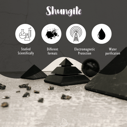 Φυσικό Ορυκτό Πέτρωμα - Πυραμίδα Sakkara από Σουγκίτη (Shungite) Διαστάσεις: 5 x 5 cm - mykarma.gr