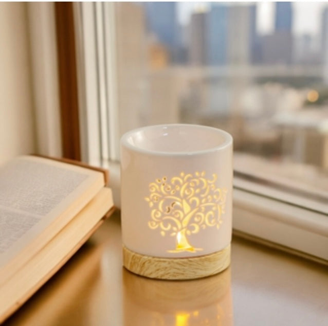 Oil Burner - Κεραμικός Καυστήρας «Life Tree» Διαστάσεις: 9 x 9 x 10,5 εκ - mykarma.gr