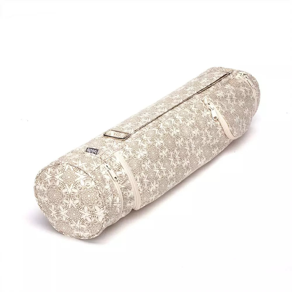 Bodhi Yoga Asana Mat Bag Maharaja - Τσάντα Μεταφοράς για στρώμα - βαμβάκι - “Madurai” ecru  Διαστάσεις 70 cm - mykarma.gr