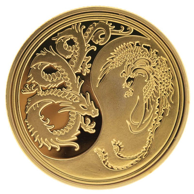 Fortune Coin Dragon/Phoenix - Τυχερό Νόμισμα Δράκος/Φοίνιξ με δύο όψεις Διάμετρος: 4 εκ - mykarma.gr