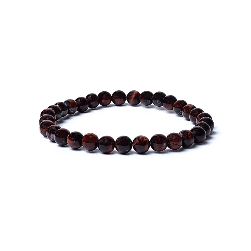 Βραχιόλι Κόκκινο Μάτι της Τίγρης (Red Tiger Eye) ΑΑ ποιότητας - ελαστικό με χάντρες των 0,5 εκ - mykarma.gr