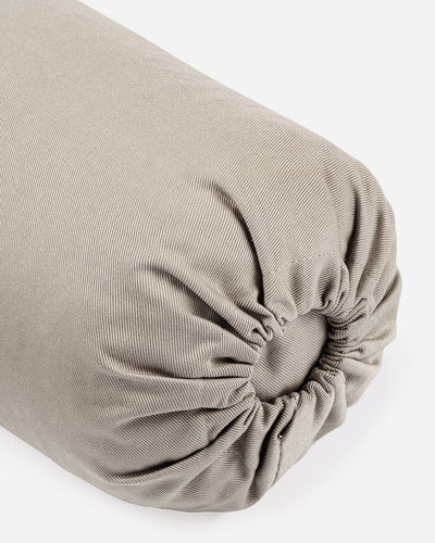 Lotuscrafts Στρογγυλό μικρό μαξιλάρι Bolster λαιμού “Lotus” - Light Taupe - κάλυμμα απο οργανικό βαμβάκι Διαστάσεις: 40 × 13 εκ - mykarma.gr