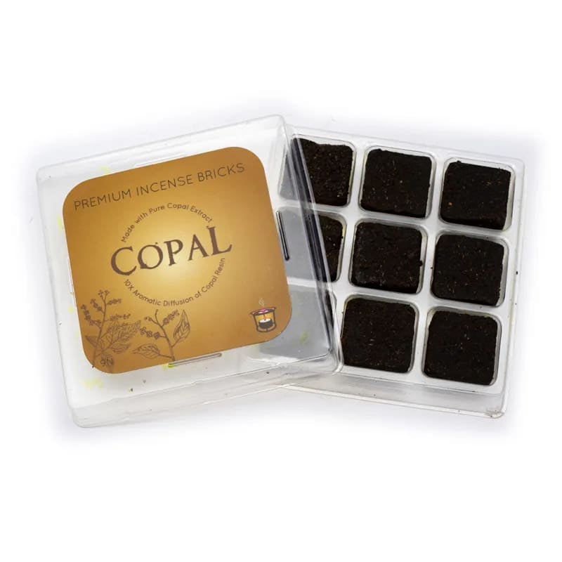 Αρωματικό Κάρβουνο Κοπάλι (Copal) για καυστήρα Aromafume - 9 Θυμιάματα/Τούβλα Βάρος: 40 g - mykarma.gr