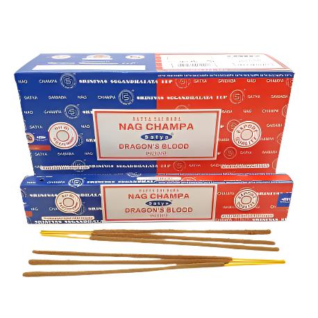 Αρωματικά Στικ 2 σε 1 Satya Sai Baba - Nag Champa & Dragon’s Blood Βάρος: 16γρ - mykarma.gr