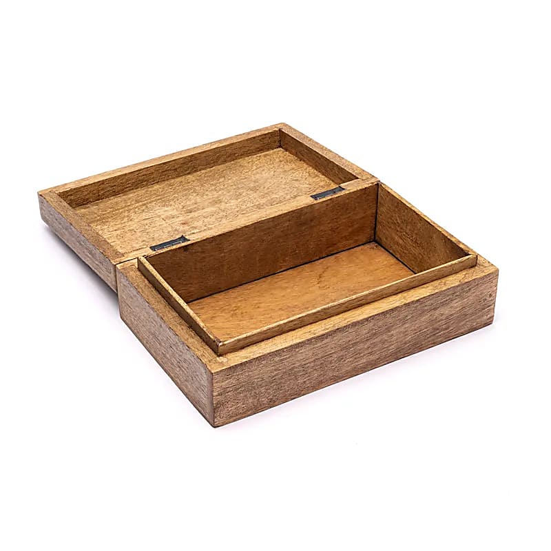 Κουτί κοσμημάτων/Tarot Box από ξύλο Μάνγκο με «Λουλούδι της Ζωής» Διαστάσεις: 20 × 6 × 12,5 cm