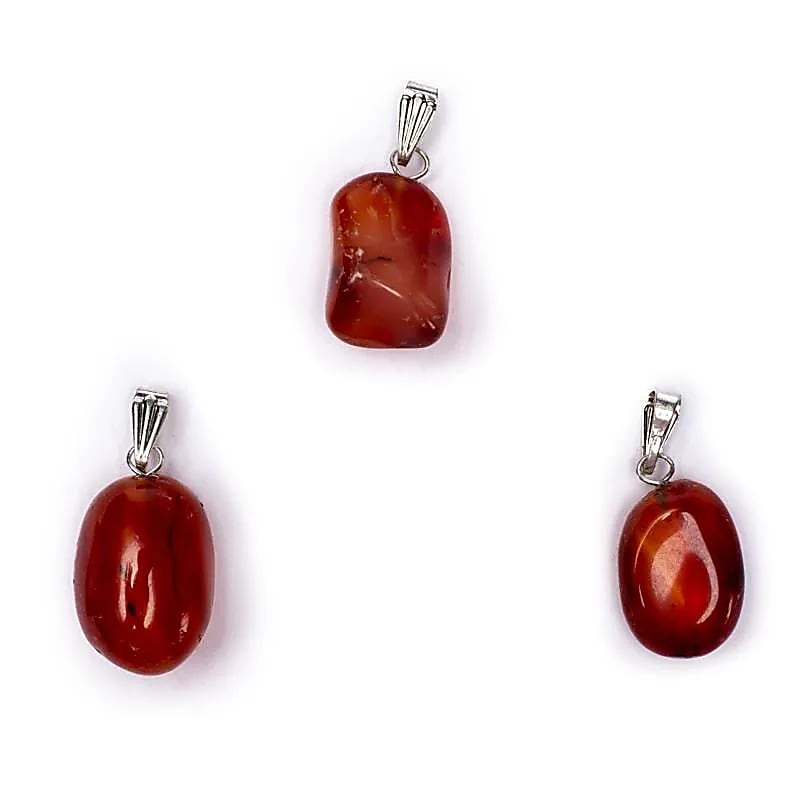 Κρεμαστό Μενταγιόν από Κόκκινο Αχάτη (Red Agate) Διαστάσεις: 1,5 εκ (Η συσκευασία περιέχει 1 τεμάχιο) - mykarma.gr