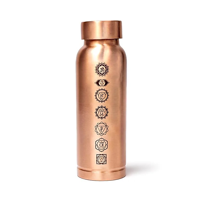 Χάλκινο Μπουκάλι με βιδωτό καπάκι - «7 Chakra»  500 ml - mykarma.gr