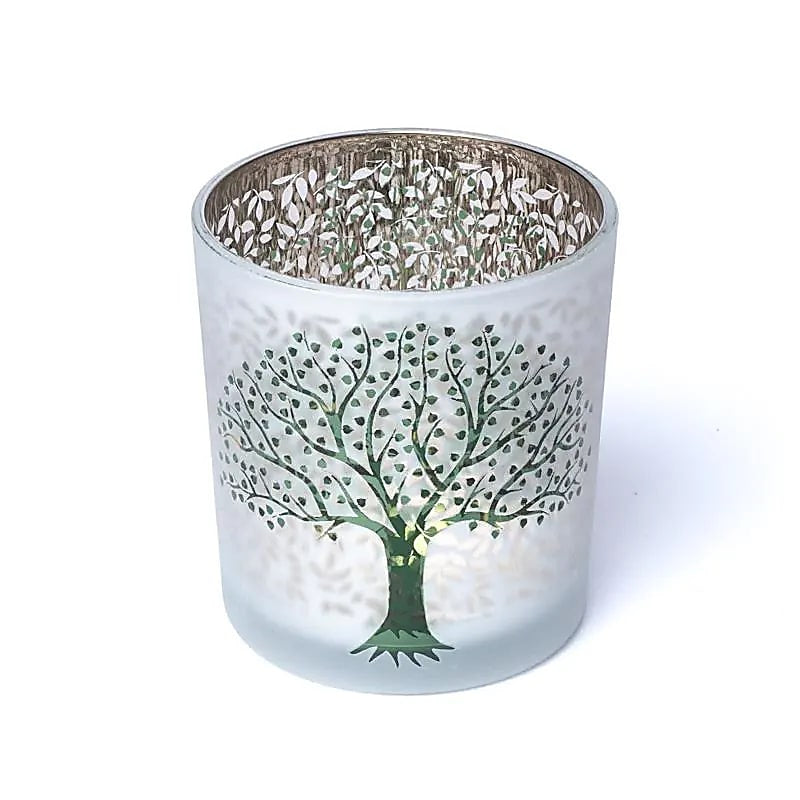 Γυάλινο Κηροπήγιο «Δέντρο της Ζωής» Διαστάσεις: 7,3 x 8 cm - mykarma.gr