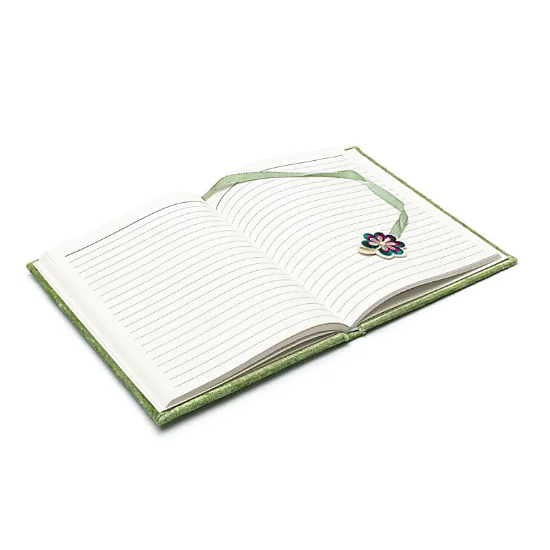 Βελούδινο Σημειωματάριο/Notebook «Τυχερό Τριφύλλι» με κεντήματα - 160 σελίδες Μέγεθος: 15 x 20 cm