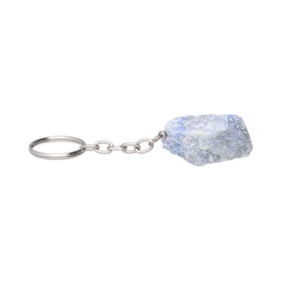 Μπρελόκ από φυσικό ορυκτό Μπλε Χαλαζία (Blue Quartz) - ακατέργαστη πέτρα Διαστάσεις: 3 cm - mykarma.gr
