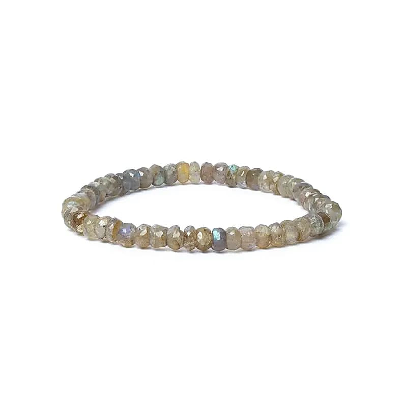 Βραχιόλι από Λαμπραδορίτη (Labradorite) ΑΑ ποιότητας - ελαστικό Χάντρες ± 5 mm - mykarma.gr
