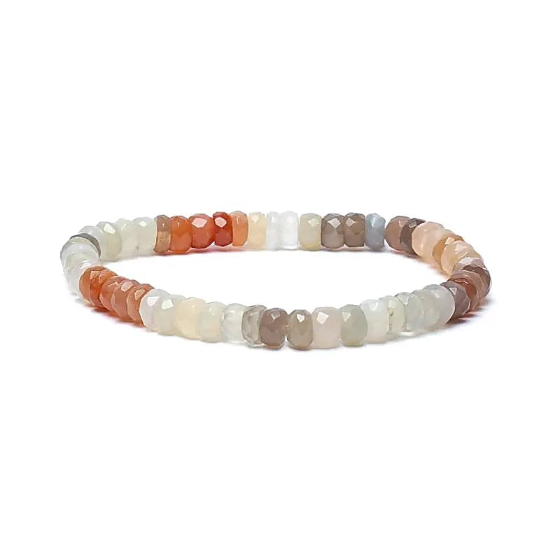Βραχιόλι από πολύχρωμη Φεγγαρόπετρα(Multi-Colour Moonstone) ΑΑ ποιότητας -ελαστικό Χάντρες ± 5mm - mykarma.gr