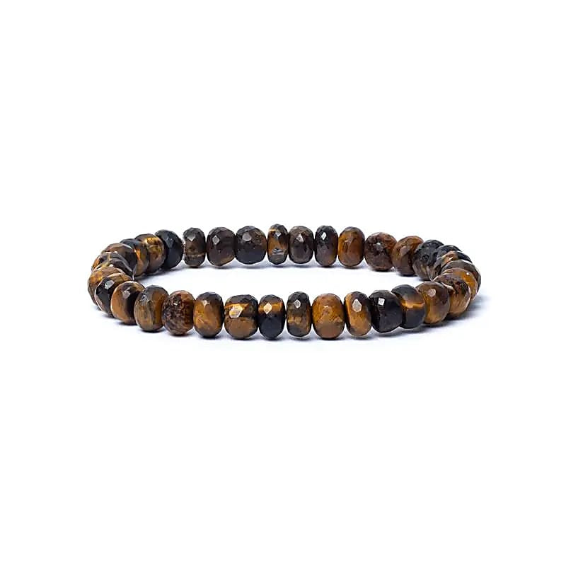Βραχιόλι από Μάτι Τίγρη (Tiger Eye) ΑΑ ποιότητας - ελαστικό Χάντρες ± 7 mm - mykarma.gr