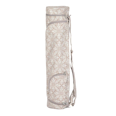 Bodhi Yoga Asana Mat Bag Maharaja - Τσάντα Μεταφοράς για στρώμα “Raja” - βαμβάκι - taupe/silver Διαστάσεις 60 cm - mykarma.gr