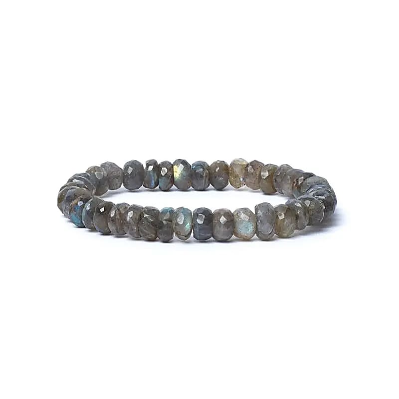 Βραχιόλι από Λαμπραδορίτη (Labradorite) ΑΑ ποιότητας - ελαστικό Χάντρες ± 7 mm - mykarma.gr