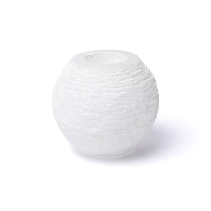 Φωτιστικό για ρεσώ "Κηροπήγιο Χιονόμπαλα" από Λευκό Σεληνίτη (Selenite) Βάρος: 1000 g Διαστάσεις: 10 × 9 cm - mykarma.gr