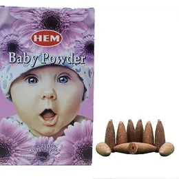 HEM Κώνοι θυμιάματος ανάστροφης ροής HEM Backflow - Baby Powder Περιέχει 10 κώνους