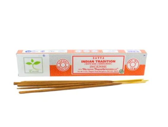 Αρωματικά Στικ Satya Indian Tradition - Λευκό Φασκόμηλο & Σανταλόξυλο Βάρος: 15 g