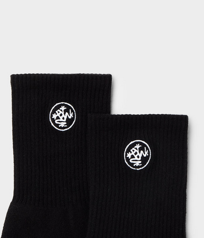Manduka Αντιολισθητικές Κάλτσες - EQUILIBRIA HALF CREW SOCKS – Yoga & Pilates - Black  No 36-41