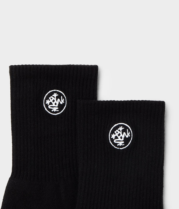 Manduka Αντιολισθητικές Κάλτσες - EQUILIBRIA HALF CREW SOCKS – Yoga & Pilates - Black  No 36-41