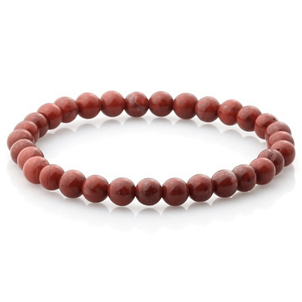 Βραχιόλι Κόκκινος Ίασπις (Red Jasper) - Ελαστικό - Χάντρα 0,6 cm - mykarma.gr