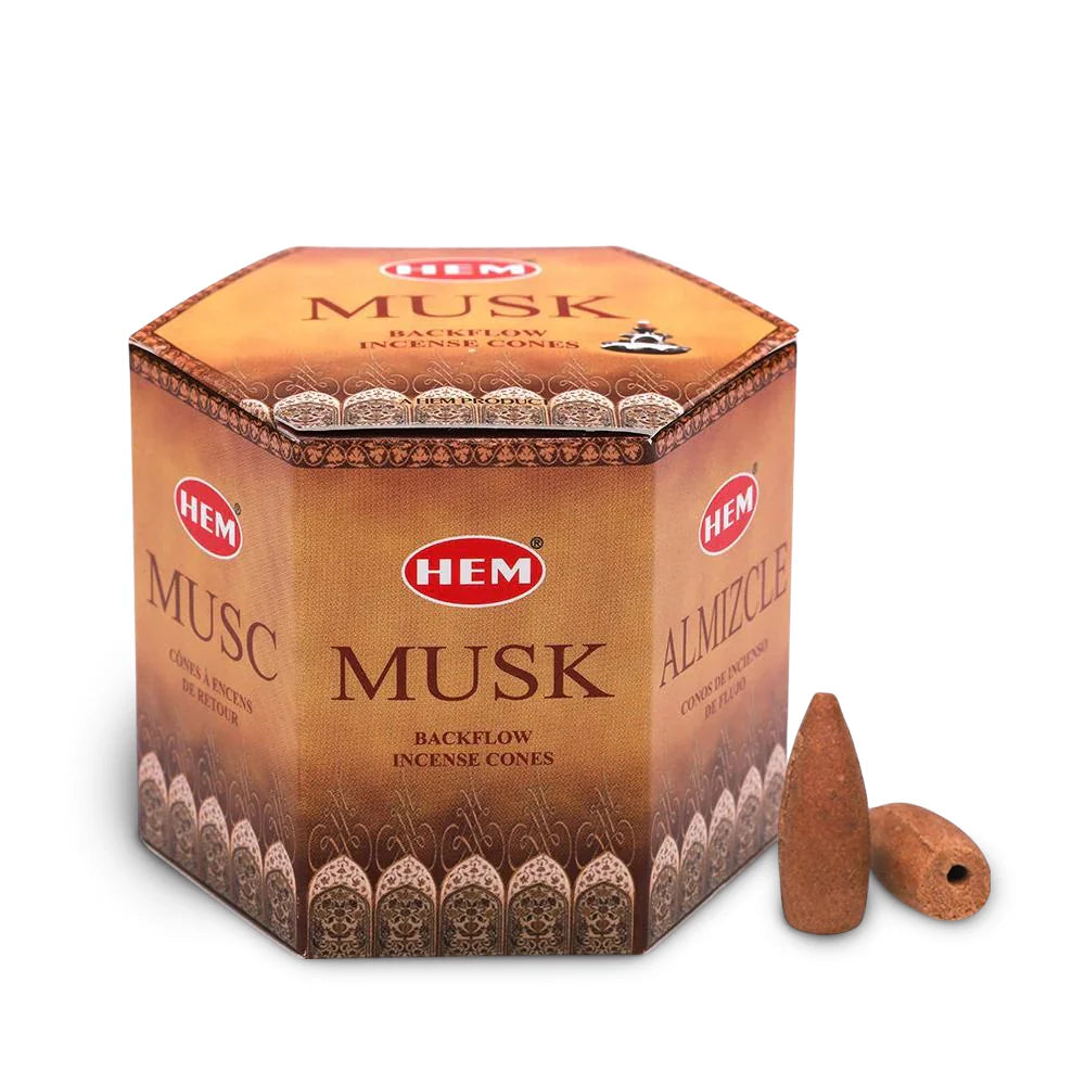 HEM backflow Κώνοι – Άρωμα Μόσχου Musk – 40 Κώνοι - mykarma.gr