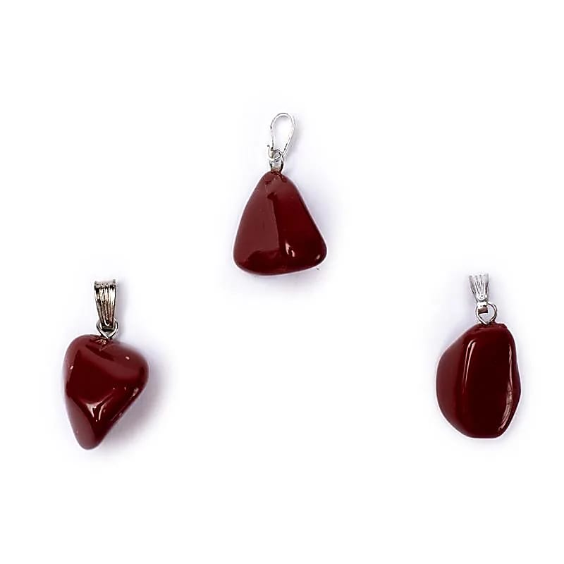 Κρεμαστό Μενταγιόν από Κόκκινο Ίασπι (Red Jasper) Διαστάσεις: 1,5 εκ (Η συσκευασία περιέχει 1 τεμάχιο) - mykarma.gr
