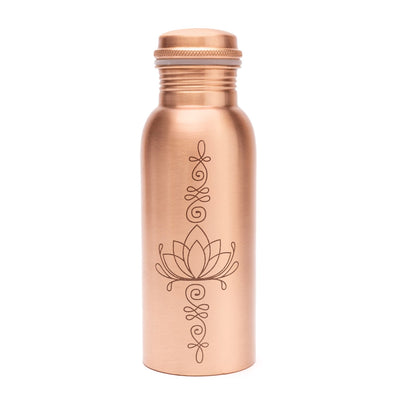 Χάλκινο μπουκάλι με βιδωτό καπάκι - “Lotus” -  500 ml