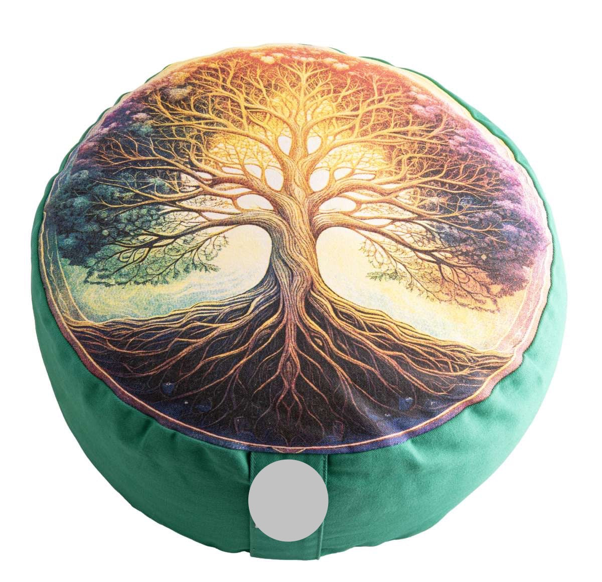 Μαξιλάρι διαλογισμού “Tree of Life“- Blue - Γέμισμα: φλοιός φαγόπυρου Διαστάσεις: Ø 36 cm × ύψος 15 εκ