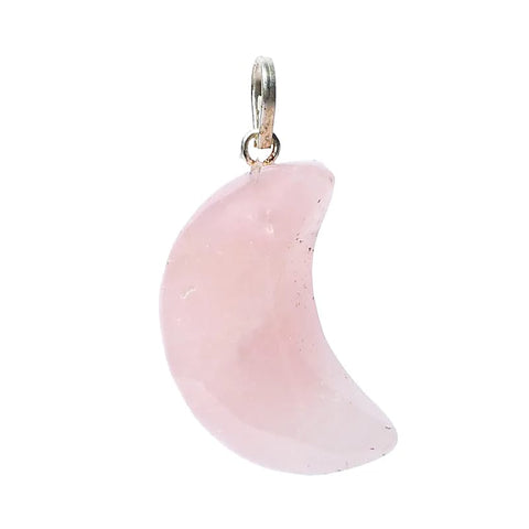 Μενταγιόν «Σελήνη» απο Ροζ Χαλαζία (Rose quartz) Μέγεθος 2 cm