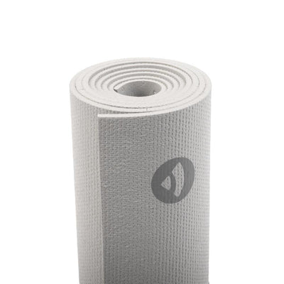 Bodhi στρώμα γιόγκα Premium Rishikesh PVC με δύο ελαστικούς ιμάντες - silver gray  183 x 60 cm, 4.5 mm