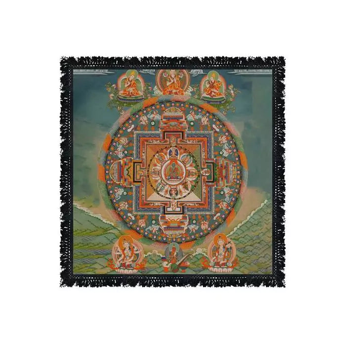 Βαμβακερό Διακοσμητικό Πανό Βωμού (Thangka) “Yantra” Διαστάσεις: 60x60 εκ - mykarma.gr