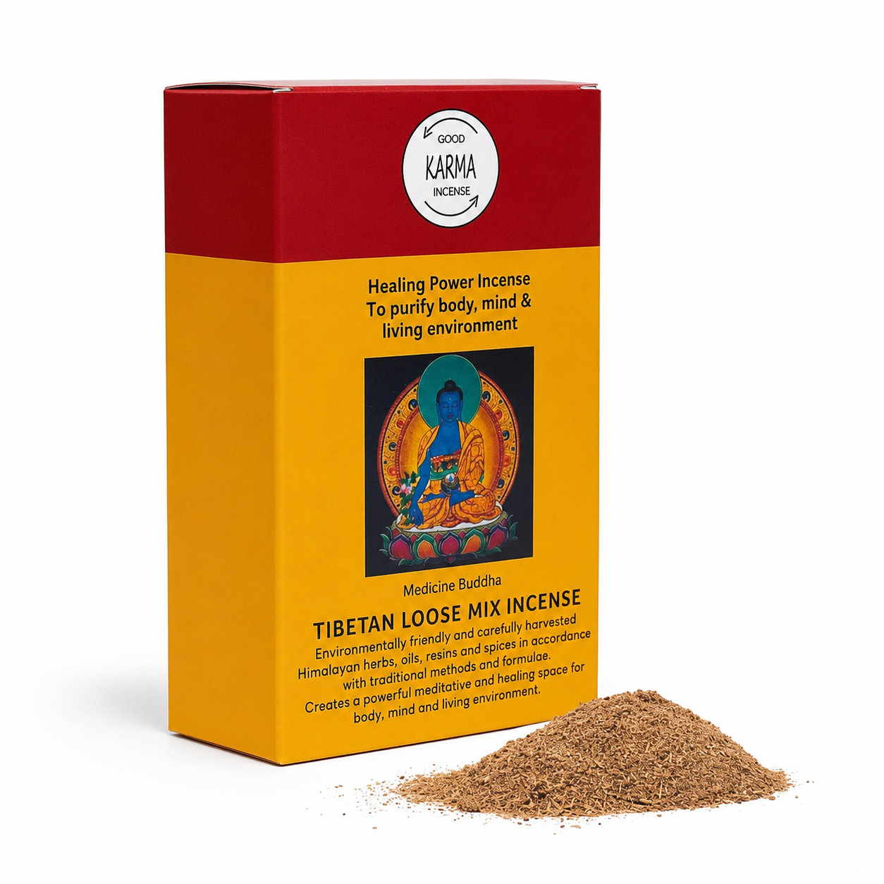 Θιβετιανό θυμίαμα “Good Karma” σε σκόνη - μείγμα «Medicine Buddha» γιά «Ενίσχυση της Ευεξίας» Βάρος: ±130-140g