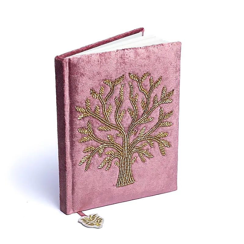Βελούδινο Σημειωματάριο/Notebook «Tree of Life» με κεντήματα - 160 σελίδες Μέγεθος: 15 x 20 cm - mykarma.gr