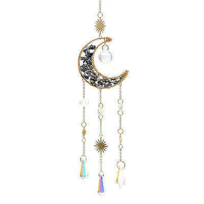 Κρύσταλλοι Feng Shui-Ηλιοπαγίδα (Suncatcher) «Ημισελήνος» με Λάπις Λαζουλί & κρυστάλλινη διακόσμηση Διαστάσεις: ±8x37 cm