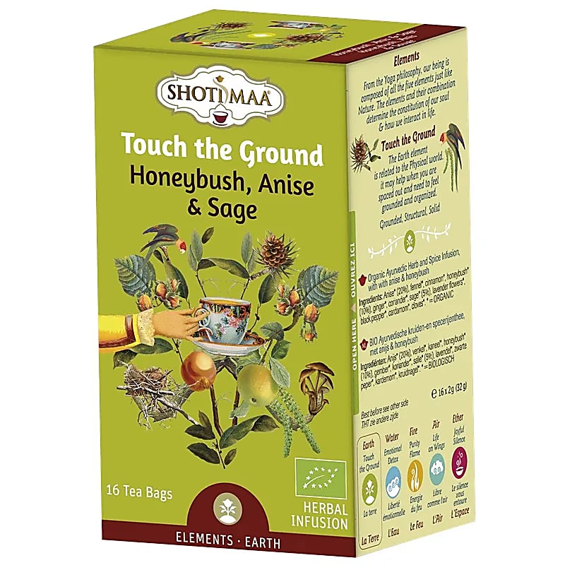 Organic Shoti Maa Tea «Σύνδεση με τη Γη»Honeybush,Anise & Sage - 16 φακελάκια Αγιουρβεδικό Τσάι Honeybush, Γλυκάνισο & Φασκόμηλο - χωρίς καφεΐνη
