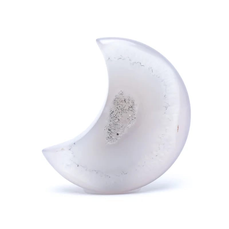 Σελήνη από Αχάτη (Agate) με κρυστάλλωση Διαστάσεις: 4 cm - mykarma.gr