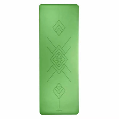 Bodhi - Στρώμα Yoga από φυσικό καουτσούκ & PU  με Tribalign - green  185 x 66 cm  4 mm  2,5 kg - mykarma.gr