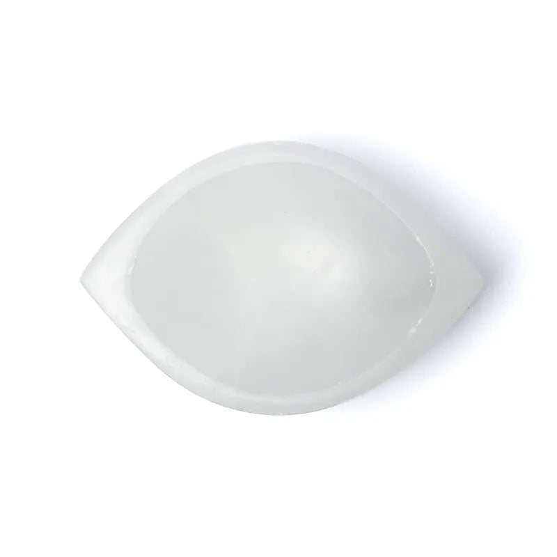Οβάλ Πιατάκι από Σεληνίτη (Selenite) Διαστάσεις: ± 14 x 9 x 4 εκ  
± 450 γρ - mykarma.gr