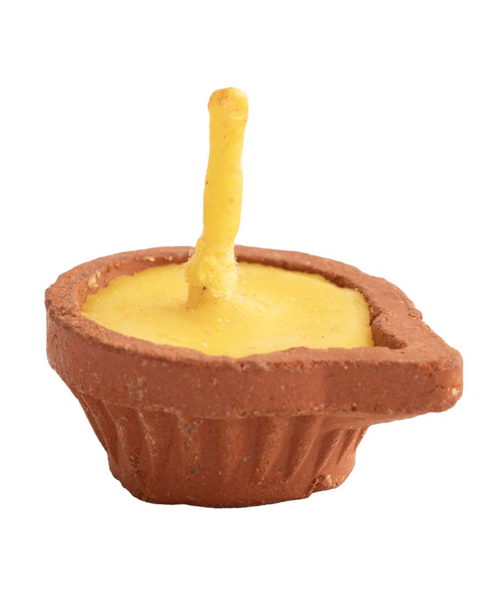 Μικρό Κεράκι από γνησιο βούτυρο Ghee σε Πήλινο Δοχείο