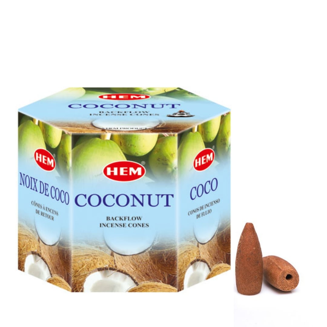 HEM Κώνοι θυμιάματος ανάστροφης ροής HEM Backflow - Coconut - Καρύδα Περιέχει 40 κώνους